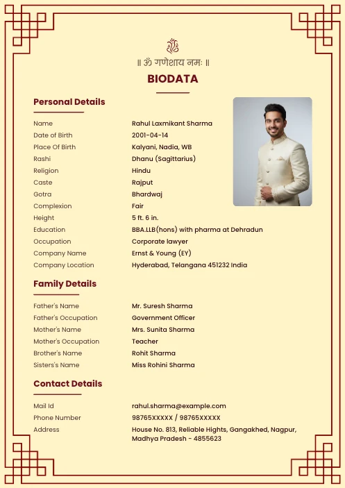 boy biodata for marriage format PDF free download