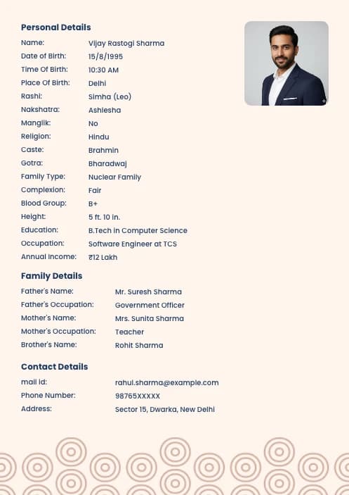 biodata PDF format for boy