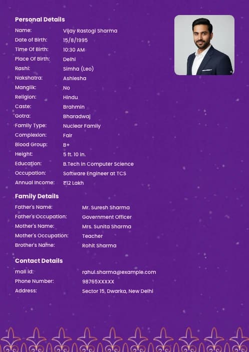 boys biodata for marriage template