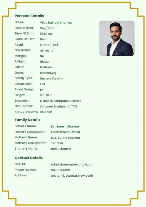 boy marriage biodata template free