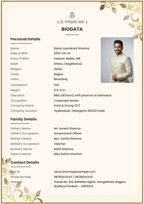 biodata design template for boy