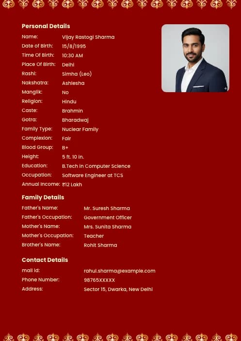 biodata word format for boy free