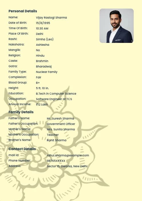biodata maker for boy marriage