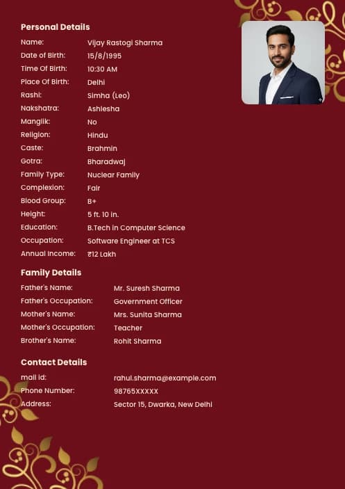 biodata template boy marriage format