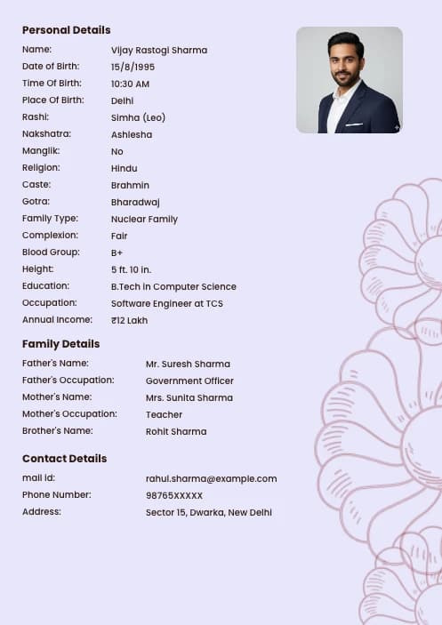 biodata form for boy PDF download