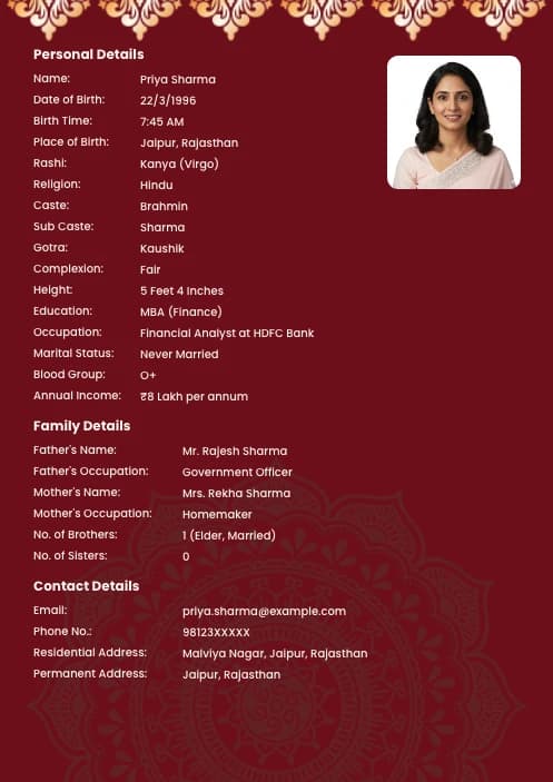 biodata template for girl free download