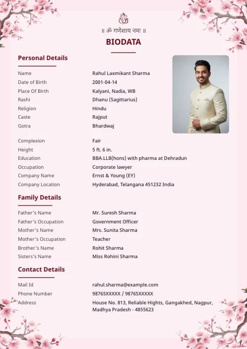 Hindu Marriage Biodata Format marriage biodata format template - marriage biodata nri groom pdf