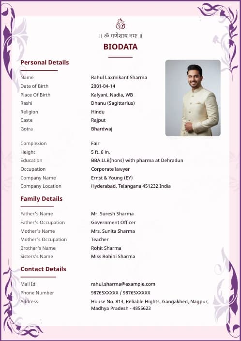 Hindu Marriage Biodata Format marriage biodata format template - muslim marriage biodata format boys pdf