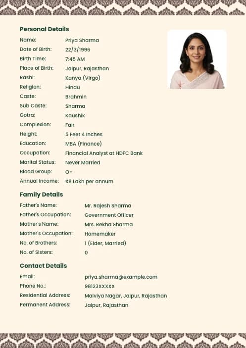 bio data for marriage pdf free online maker