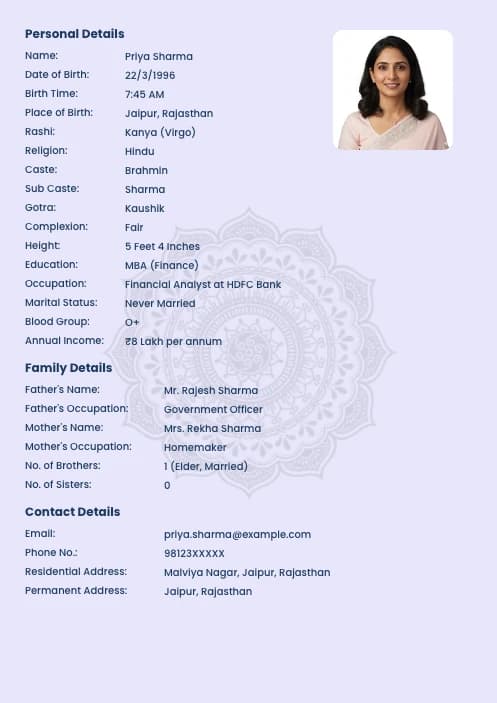muslim marriage biodata format for boys pdf